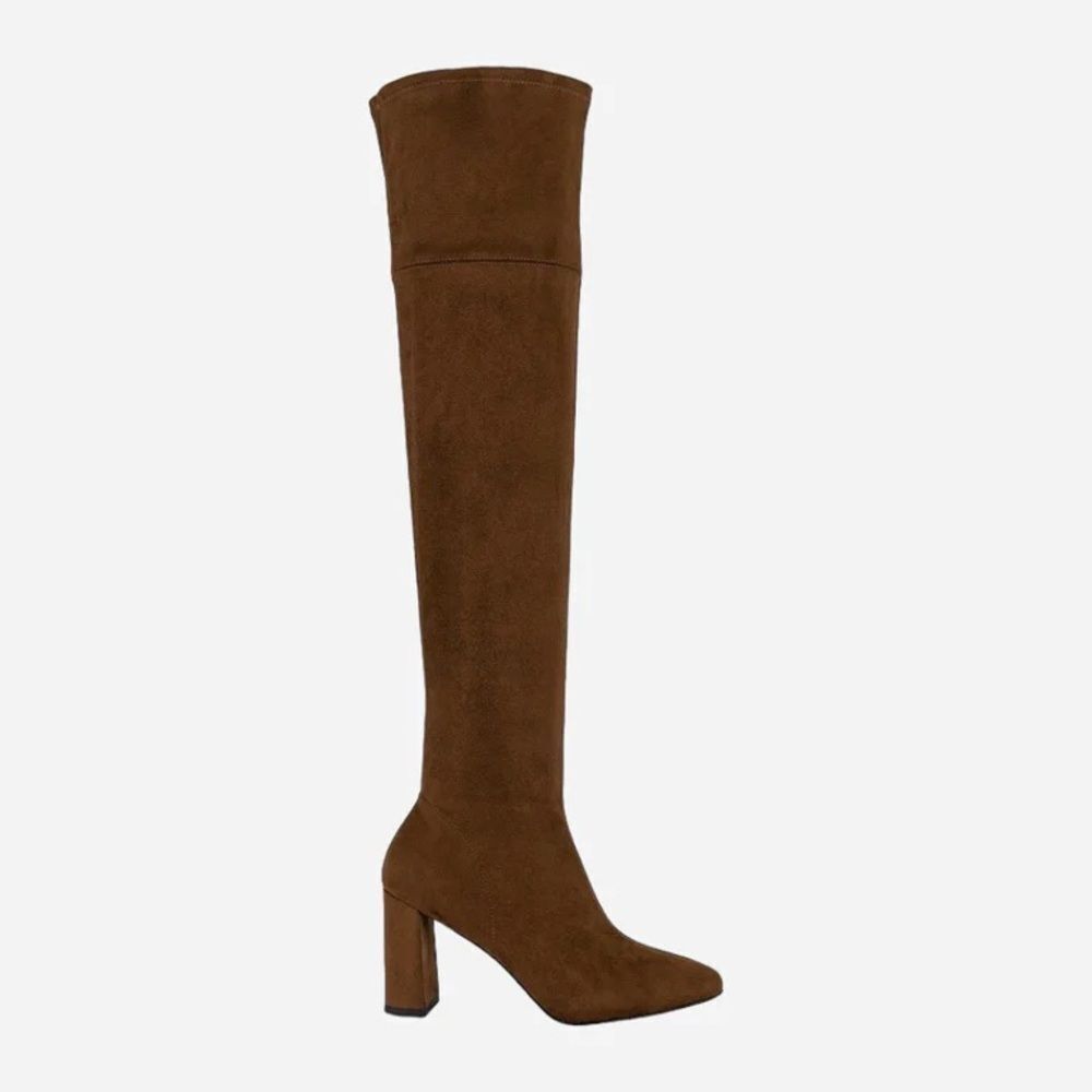 NWOB Jeffrey Campbell Parisah-2 Over The Knee Heeled Boots Brown Suede Sz 9